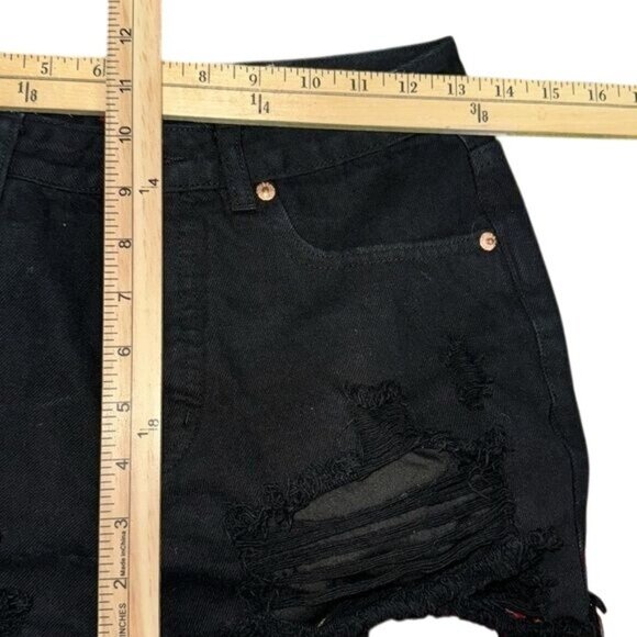 Signature 8 Black Distressed Cut OffJean Shorts Size M - Picture 7 of 8